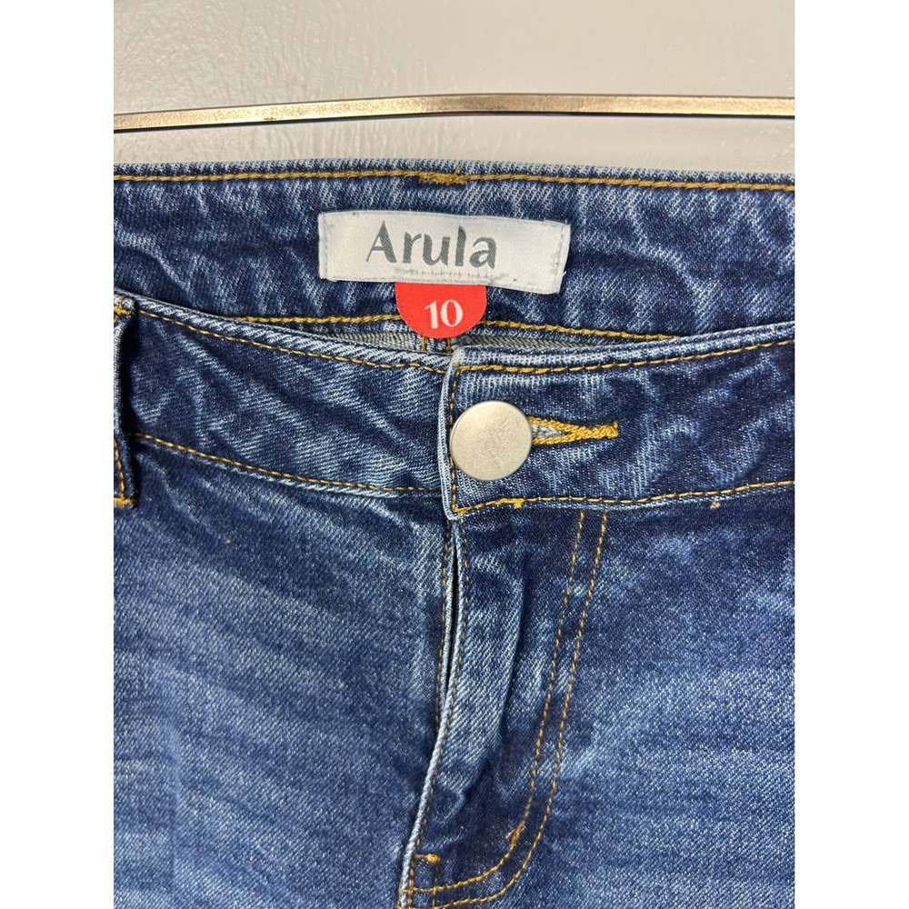 Arula Jeans Size 10 Dark Wash Skinny Mid Rise Stretch Cotton Spandex Comfort - Picture 2 of 5